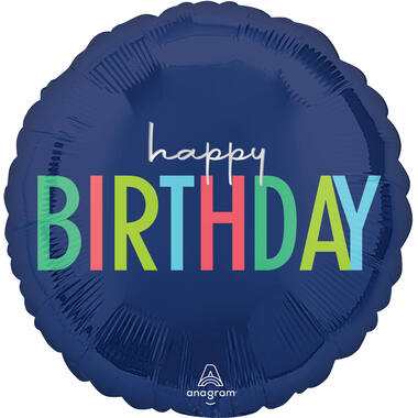 Foil Balloon - happy BIRTHDAY - 45 cm